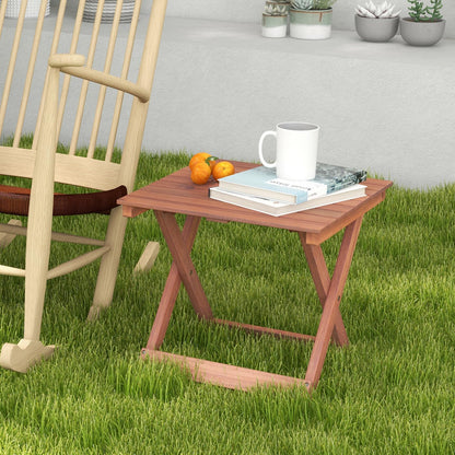 Folding Square Weather-Resistant Indoor Outdoor End Bistro Snack Table