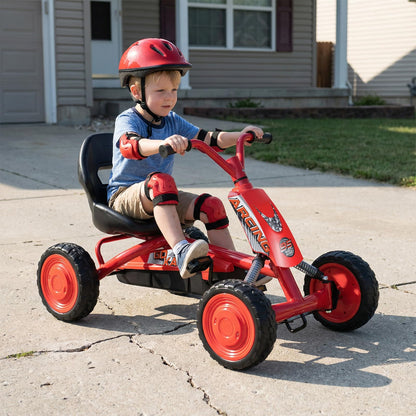 Kids Pedal Go Kart, Ride On Racer with 2-Position Seat