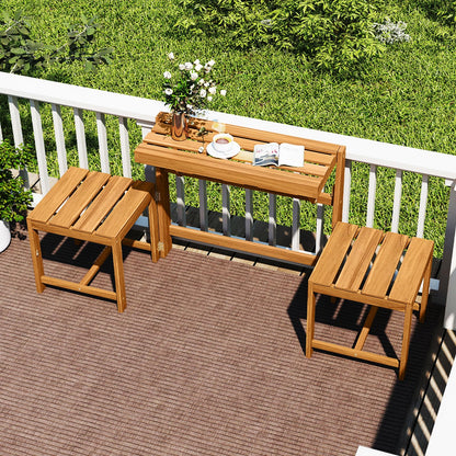 3-in-1 Convertible Patio Dining Set, Transforming Outdoor Bench Loveseat
