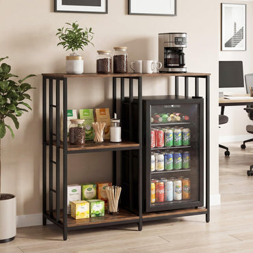 Kitchen Baker's Rack Mini Fridge Stand Table with 4 Shelves