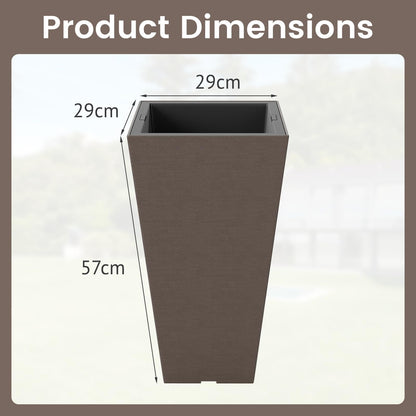 Giantex 2 x Plastic Flower Pot 35cm/57cm Tall Self-Watering Garden Planters with Removable Inner Bucket