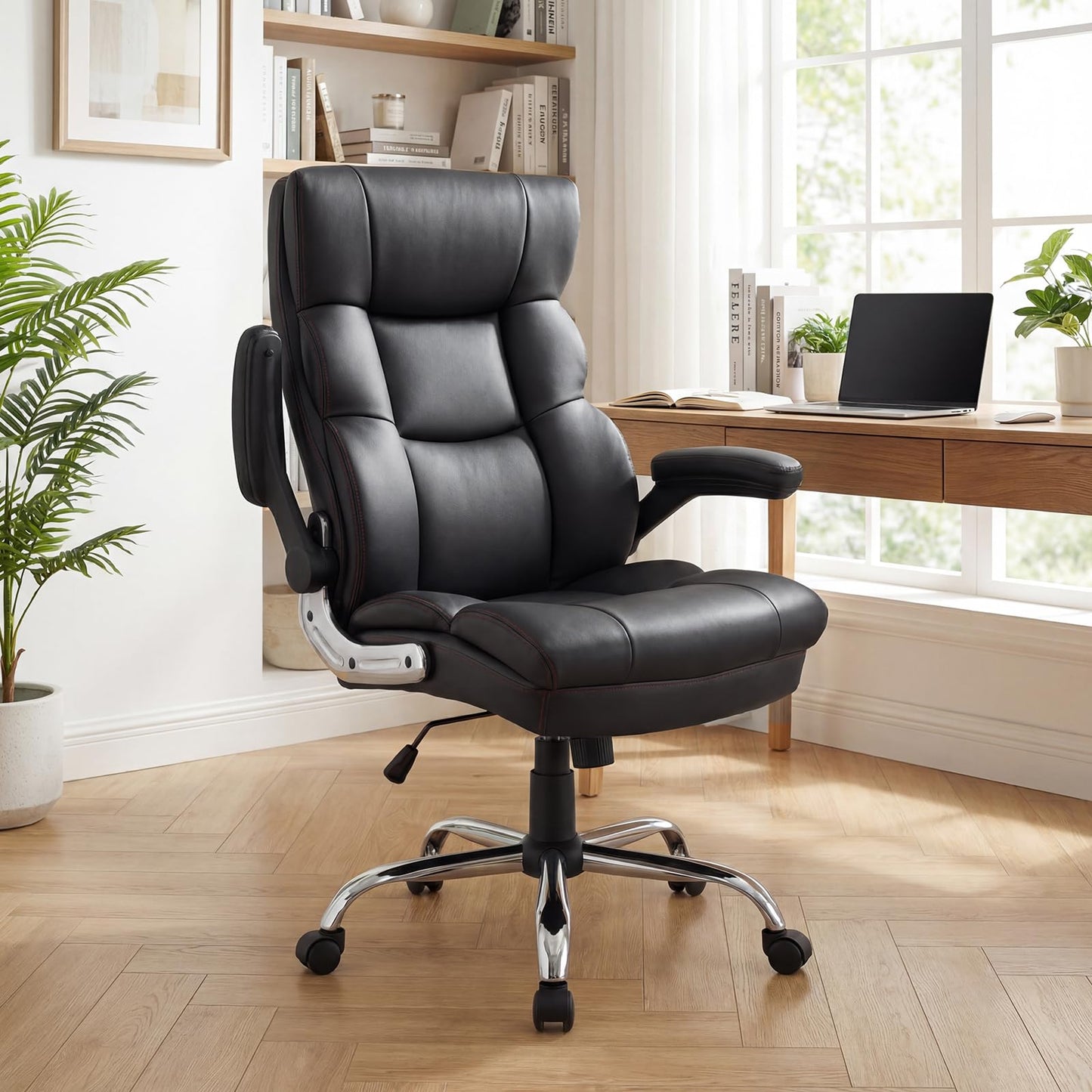 PU Leather Office Chair, Adjustable Ergonomic Computer Desk Chair