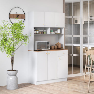 6 Door Buffet Pantry Storage Cabinet with Outlets