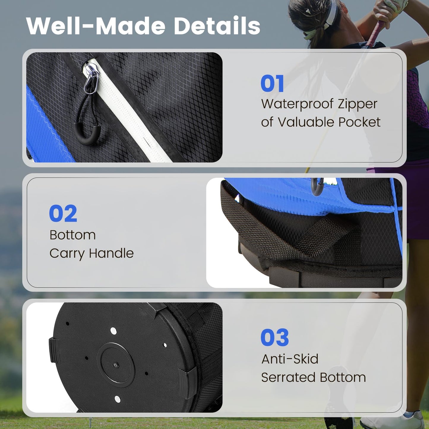 Golf Cart Bag, Golf Trolley Bag with 14 Way Dividers, Cooler Bag
