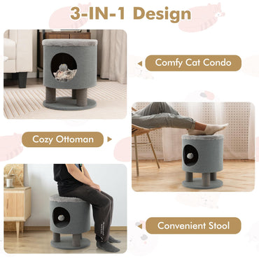 3 in 1 Cats Cave Sleeping House with Scratching Posts