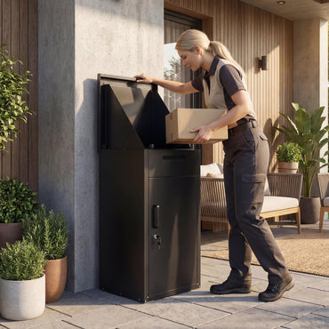 Lockable Package Delivery Box for Outside, Large Galvanized Steel Mailbox