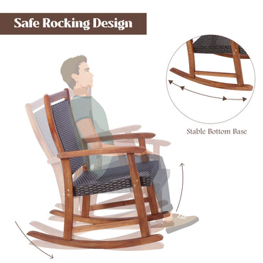 3 Piece Outdoor Rocking Table Chairs Set