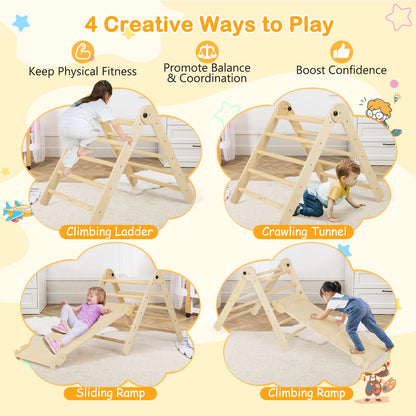 Foldable Kids Indoor Gym Playset with Double-side Ramp