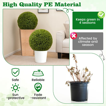50CM Artificial Topiary Balls Set of 2 Round Fake Boxwood Topiary Leaf Plants