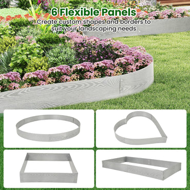 6-Pack 600 cm Galvanized Metal Landscape Edging for Lawn Pathway