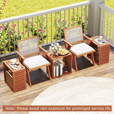 Cube Bookcase Set of 3, Stackable Bookshelf Storage Organizer