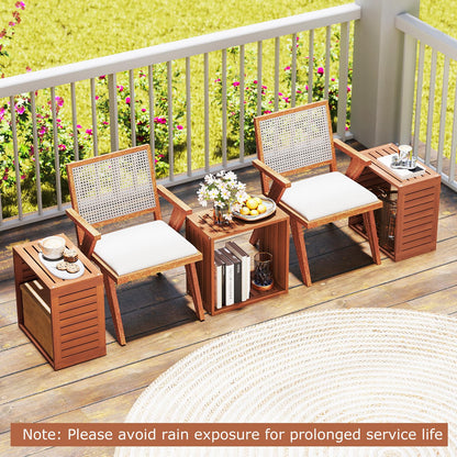 Cube Bookcase Set of 3, Stackable Bookshelf Storage Organizer