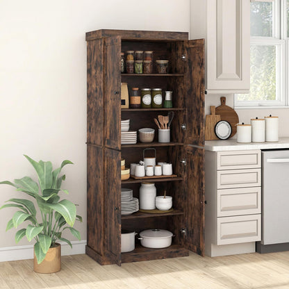 Tall Kitchen Cupboard, Pantry Storage Cabinet with 4 Doors