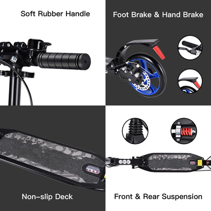 Folding Kick Scooter, 3 Heights Adjustable City Scooters with Big Wheels