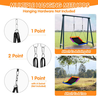 Giant Platform Skycurve Nest Swings with Adjustable Hanging Ropes