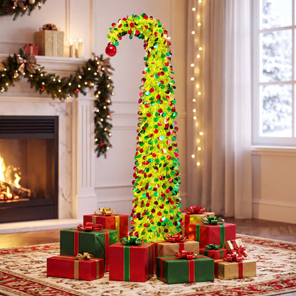 150 cm Pop Up Whimsical Christmas Tree, Easy Setup, Lime-Green