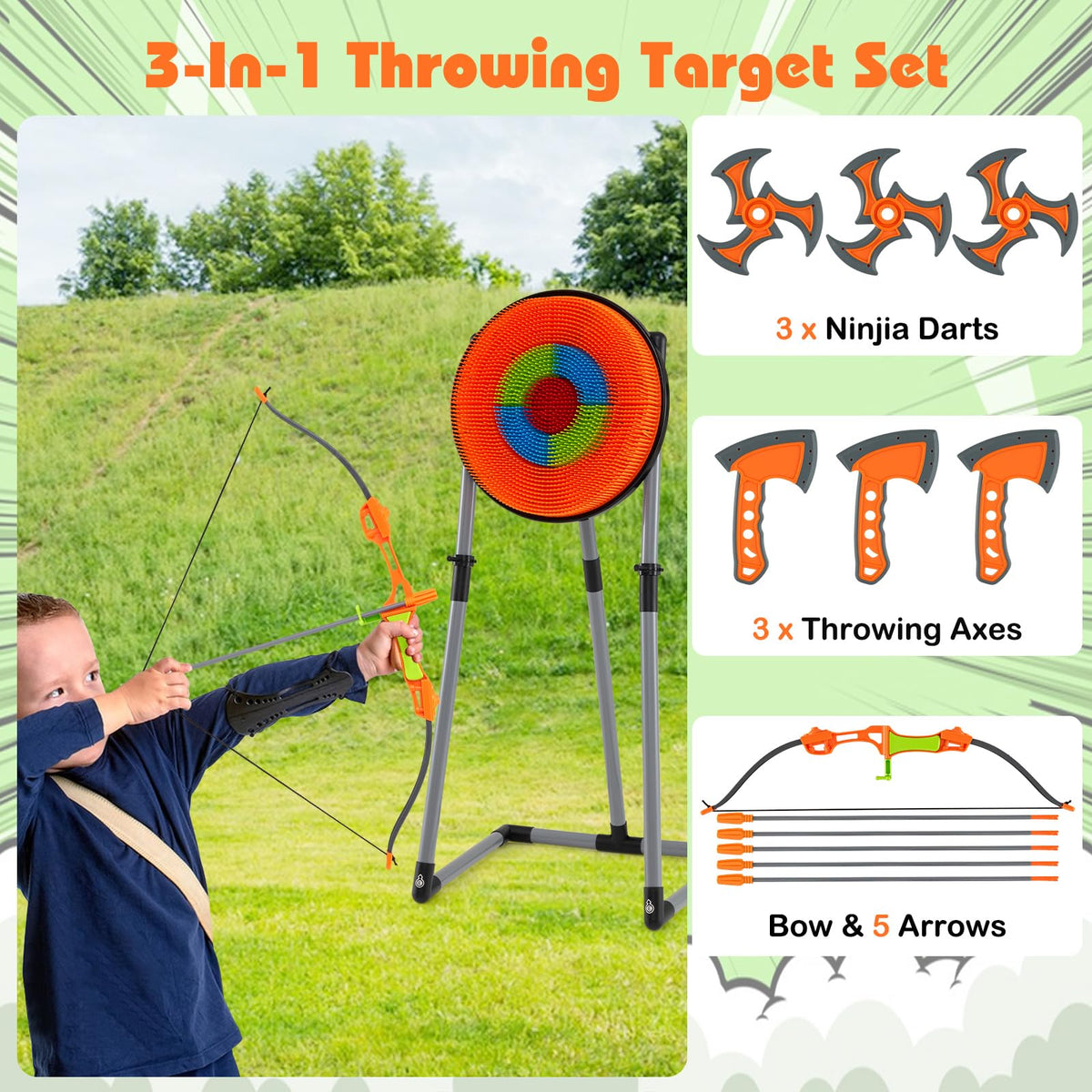 3 in 1 Throwing Target Set Kids Throwing Game for Birthday Christmas Gifts