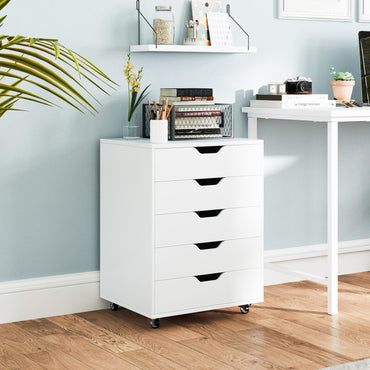 5 Drawer Chest with Lockable Wheels for Home Office