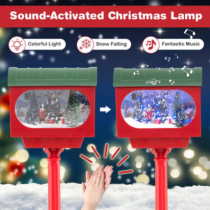 Christmas Sound-activated 150 cm Street Light with Colourful Lights