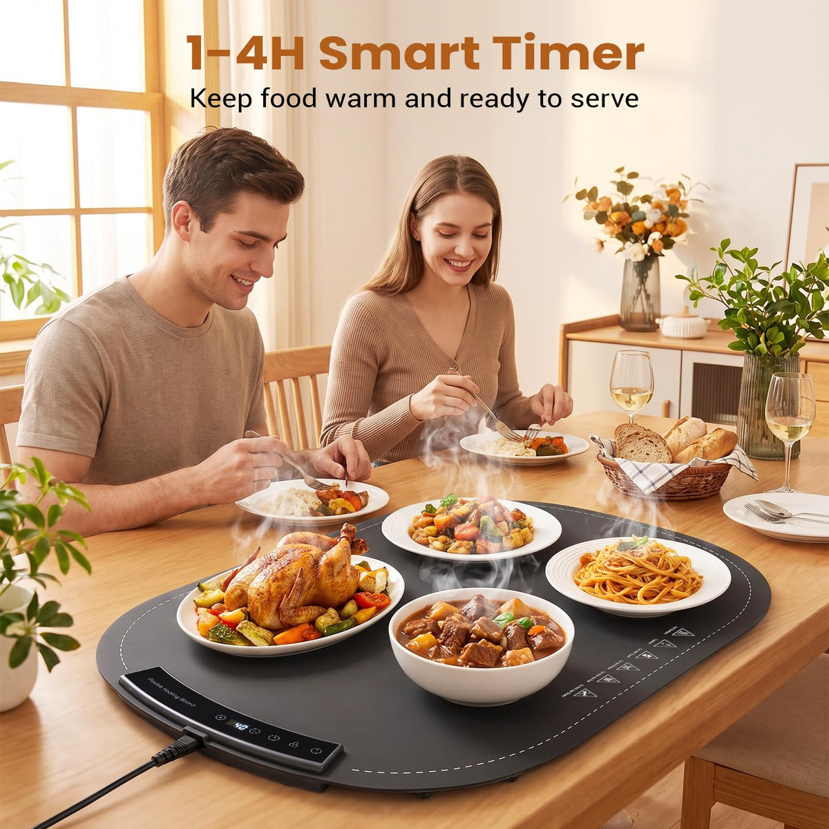 Electric Food Warming Mat, Roll-Up Buffet Warmer 7 Heat