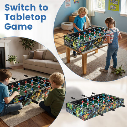 3ft Football Table, 2-in-1 Foosball Game Table with Detachable Legs & 2 Balls