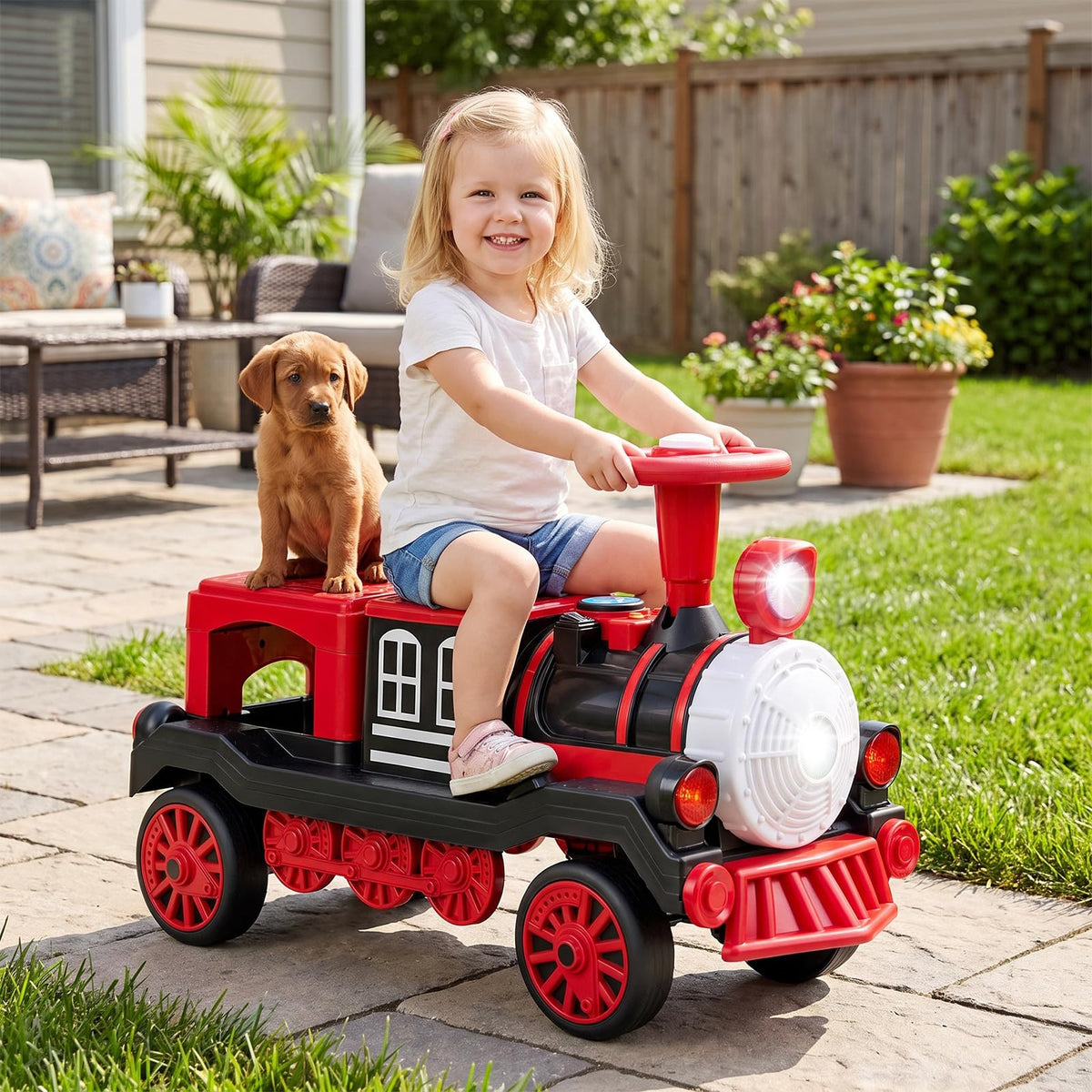 12V Kids Ride on Car, 2-Seater Children Electric Vehicle