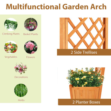 GiantexUK Wooden Garden Arch with Planter Boxes