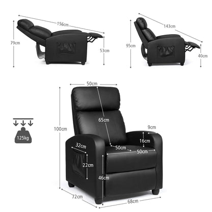 Recliner Armchair with Reclining Function and Adjustable Leg Rest