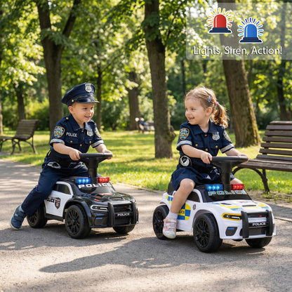 Police Kids Push Ride on Car with Steering Wheel and Siren Sounds for Kids Aged 18M+