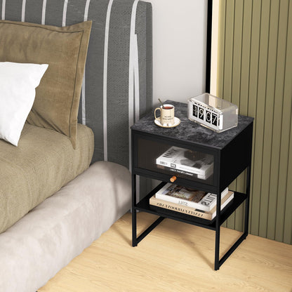 3-Tier Side Table with Storage Shelf for Living Room and Bedroom