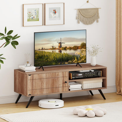 Mid Century Modern Entertainment Center with Cable Hole and Raised Legs