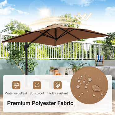 2.5M Square Offset Banana Umbrella with 5 Adjustable Tilt