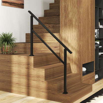 Handrail for Outdoor Steps Fits 4 Steps with Flexible Angle Adjustment