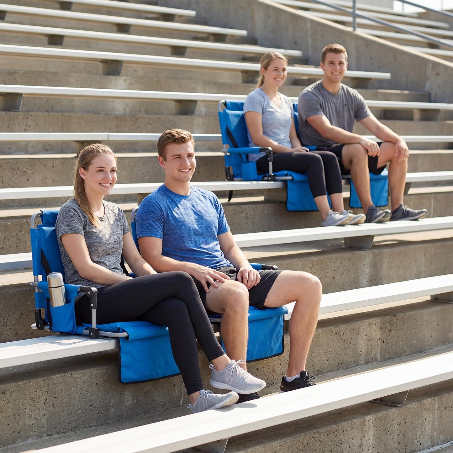 Foldable Stadium Seat, Padded Camping Chair with Back Support