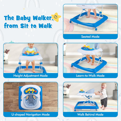 Foldable Infant Activity Center with 3 Adjustable Heights