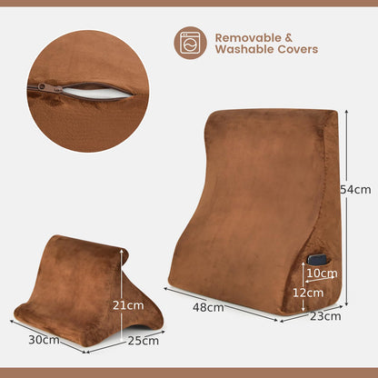 Wedge Pillow Set with Tablet Pillow Stand and SidePockets