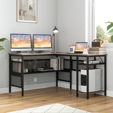 L-Shaped Computer Desk, 140 x 120cm Reversible Corner Study Writing Workstation