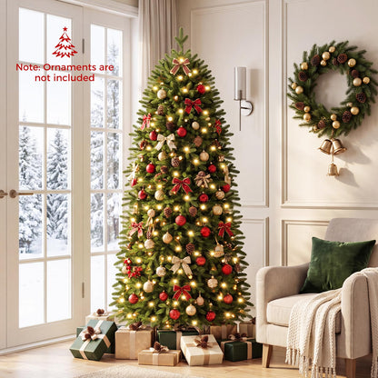 6.2FT/190CM Pre-Lit Christmas Tree with RGB LED Lights