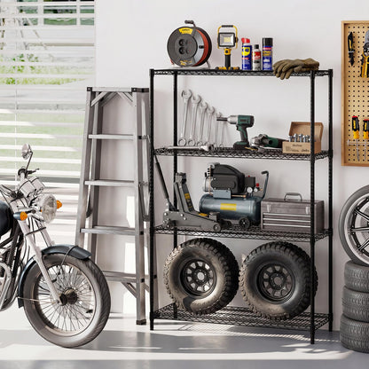 3/4/5/6-Tier Metal Shelving Unit, Adjustable Wire Storage Shelves with V-shaped Shelving Rack