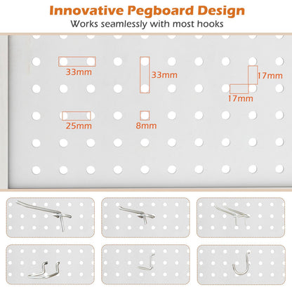 4/6 Panel Folding Room Divider with Pegboard Display