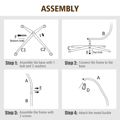 Solid Steel C Hammock Frame Stand Construction