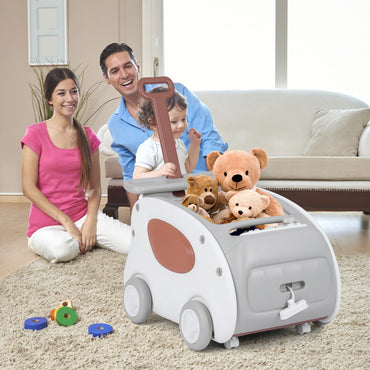2 in 1 Toddler Toy Cart with Parent Handle