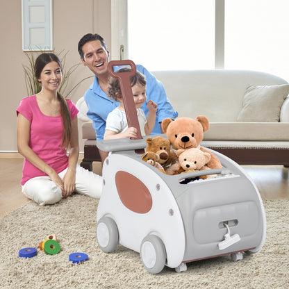 2 in 1 Toddler Toy Cart with Parent Handle