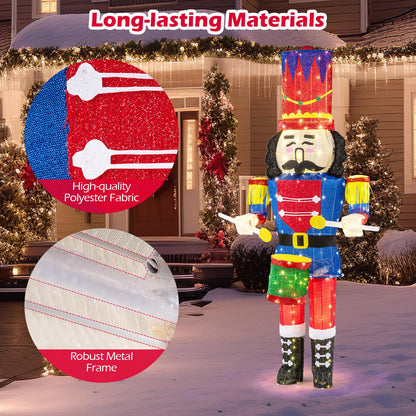 Lighted Nutcracker Soldier, Outdoor 3D Christmas Decoration with LED Lights