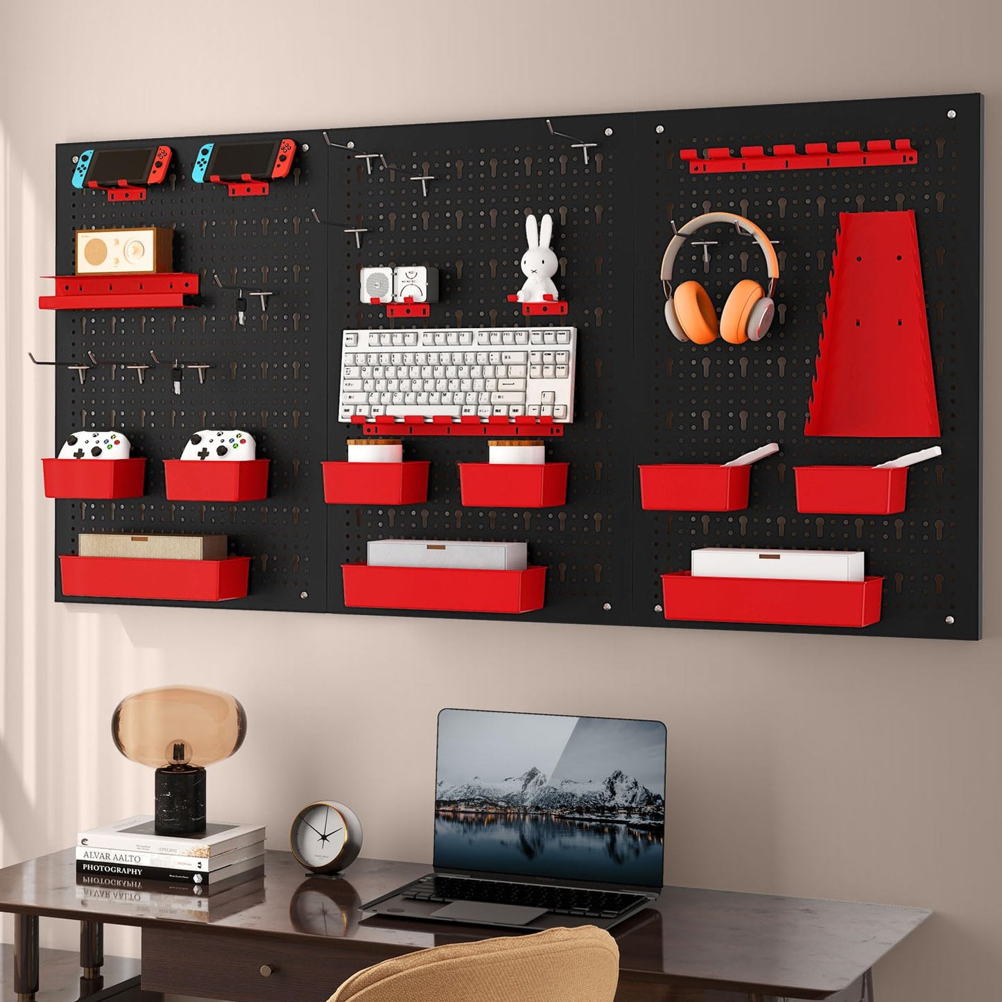 120 x 60cm Pegboard Organizer Kit for DIY Workshop Craft Room