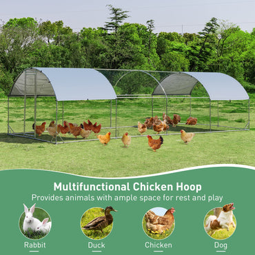 Large Chicken Coop with Waterproof & Sun-protective Cover