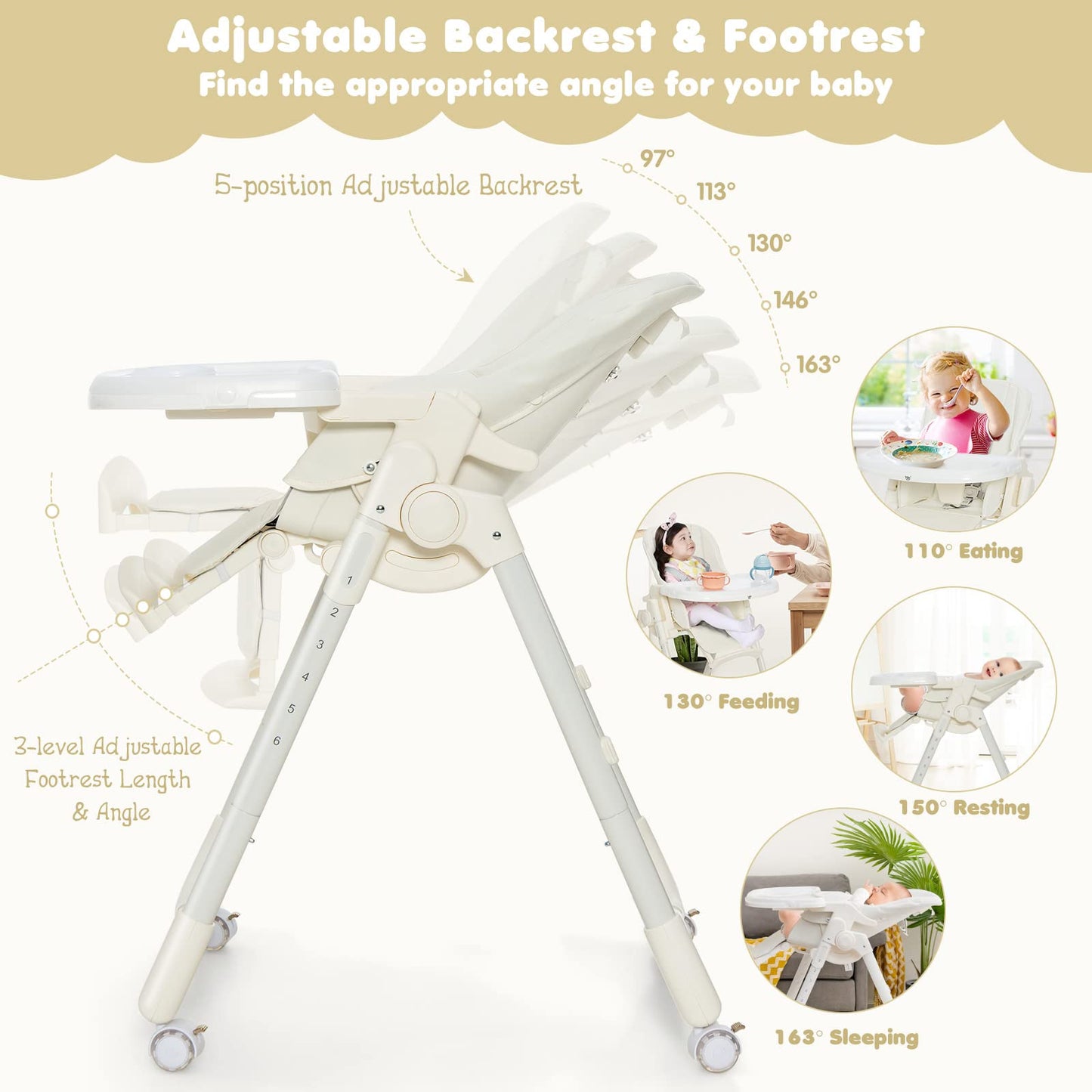 Giantex Foldable Highchair for Babies and Toddlers