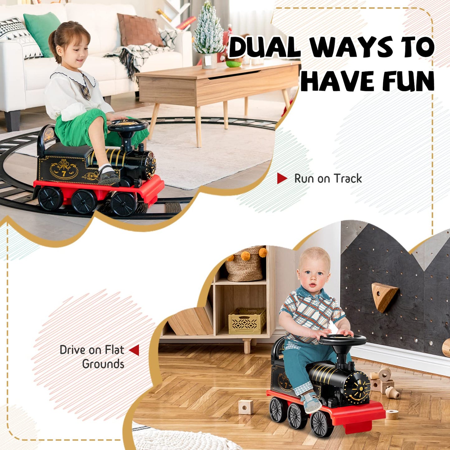6V Battery Powered Electric Ride On Car for Boys Girls Ages 3+ Years