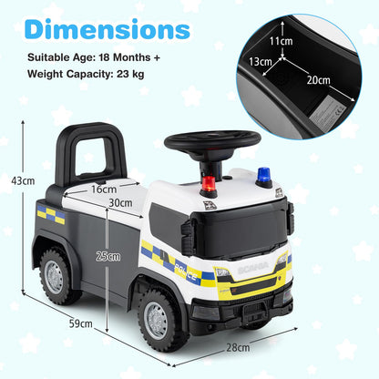Kids Ride On Push Car with Lights and Under-seat Storage