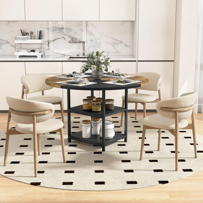 120 cm Dining Table with 2-tone Color-blocked Design